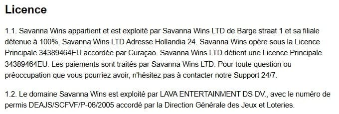 Savanna Wins Casino licence