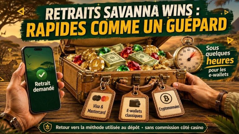 Savanna Wins Casino moyens paiement retrait