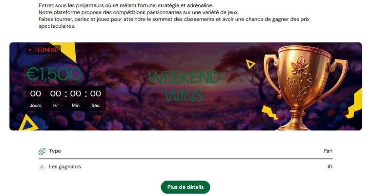 Savanna Wins Casino tournois